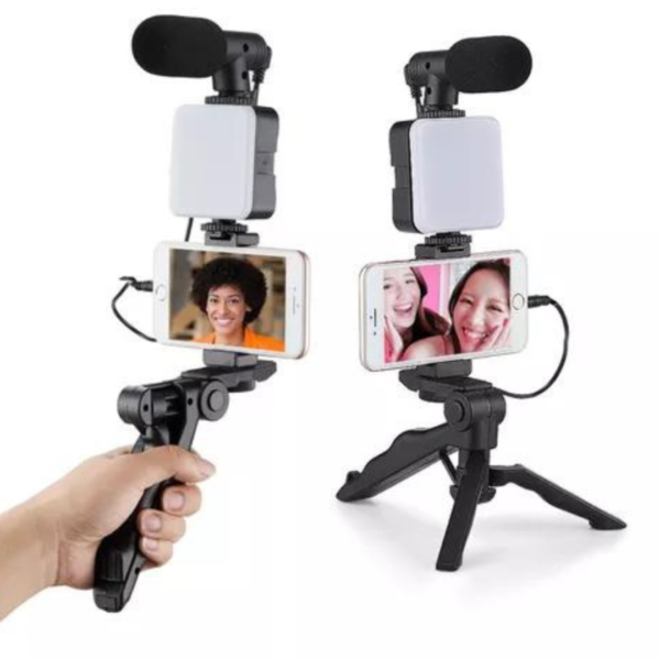 Kit De Gravação 5em 1 Vídeo Tripé Led Suporte Celular Selfie - Image 2