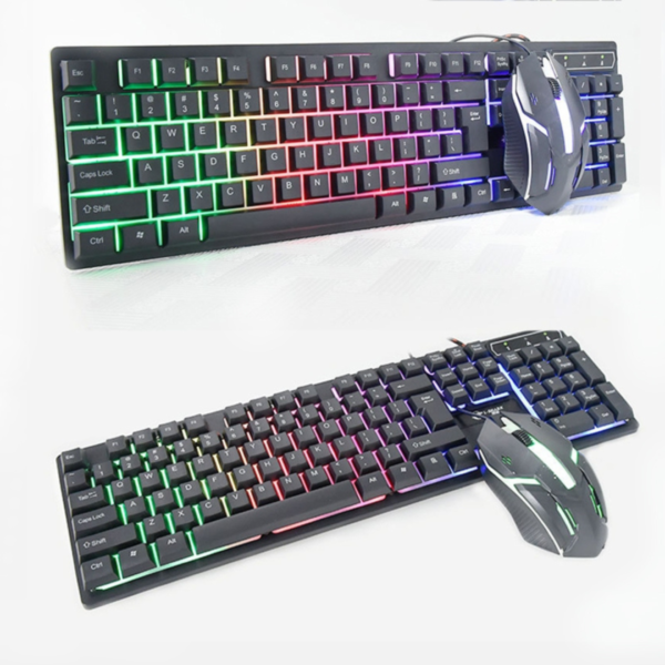 Kit Teclado Semi Mecânico e Mouse Óptico Gamer com Led RGB - Image 2