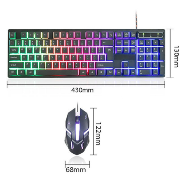 Kit Teclado Semi Mecânico e Mouse Óptico Gamer com Led RGB - Image 4