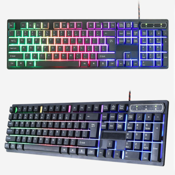 Kit Teclado Semi Mecânico e Mouse Óptico Gamer com Led RGB - Image 5