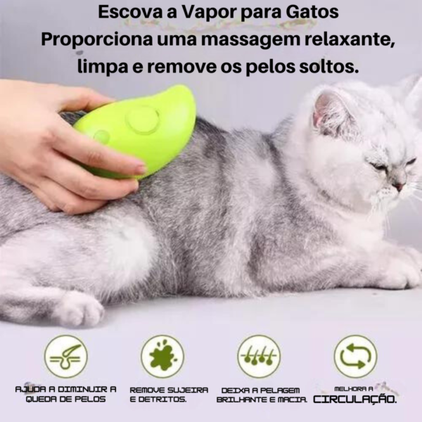 Escova Vapor Tira Pelo Pet Recarregável Usb Cão Gato - Image 2