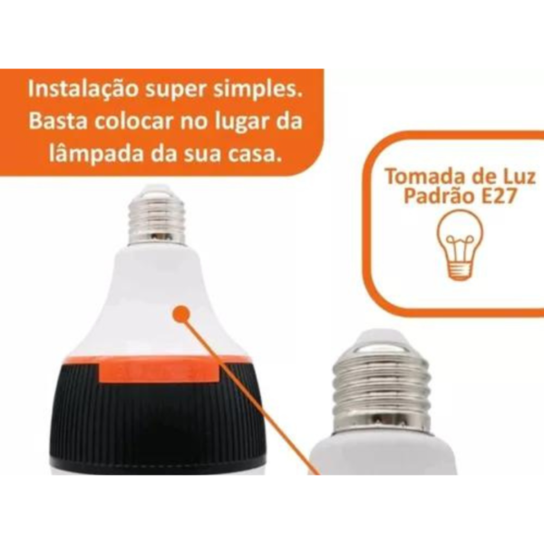 Lâmpada De Emergência Led Bivolt 6h Ligada Sem Energia Cor Branco 110v/220v - Image 3