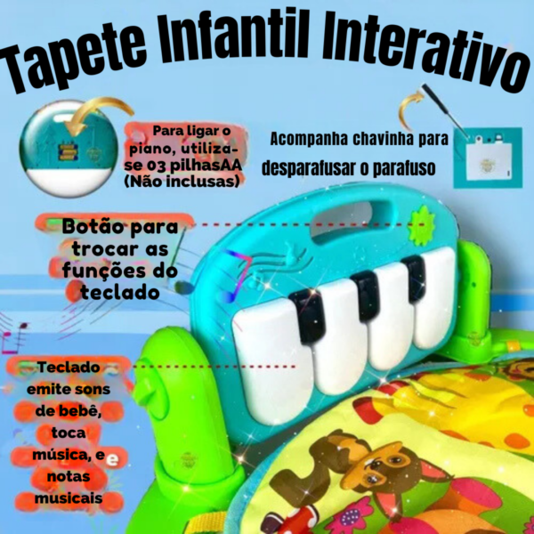 Tapete Atividade Interativo Piano Música Presente Bebe - Image 4